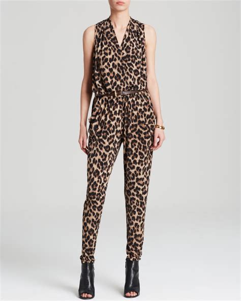 michael kors leopard print jumpsuit|Michael Kors denim jumpsuit.